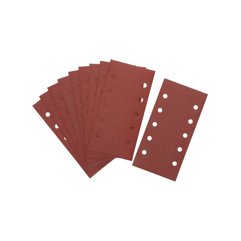 1/2 feuille abrasive pour ponceuses vibrantes velcro grain 120 - 10 perforations 115x228mm Multi-usages...