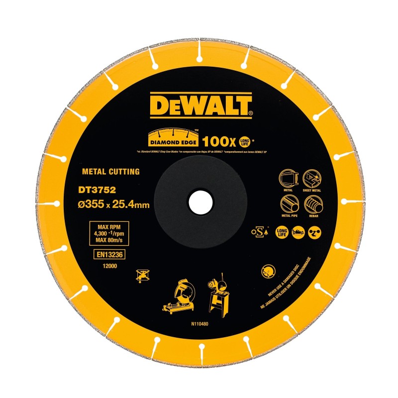 Disque diamant à tronçonner le métal Extreme pour tronçonneuse DW875/871