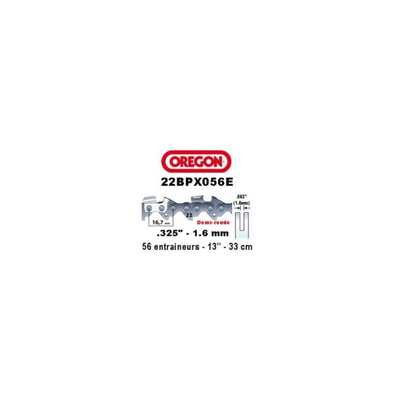 Chaine Oregon 22BPX056E 325 1.6 mm 56 maillons