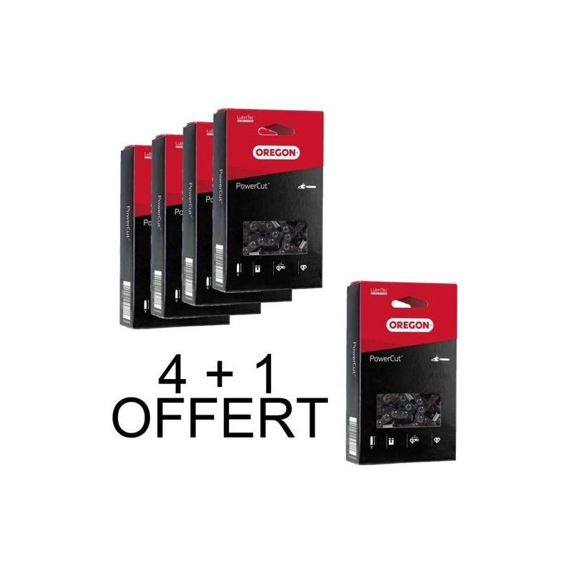 Pack 5 chaines Oregon 73EXL068E 3/8 1.5 mm 68 maillons