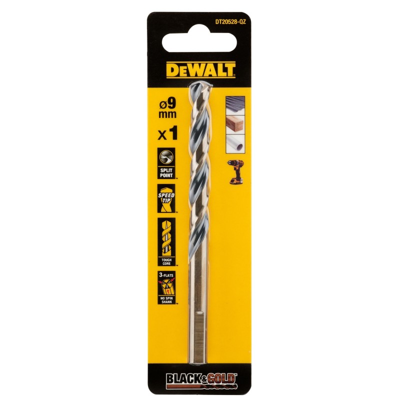 Foret Black&Gold HSS-G DEWALT 9x81x125mm -... | LG Motoculture