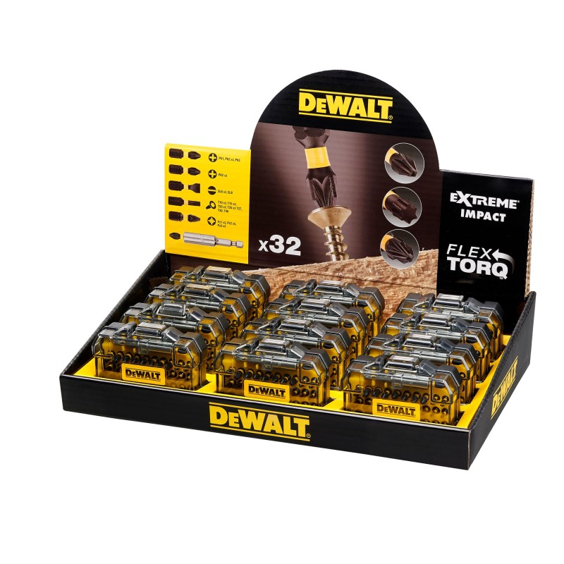 Présentoir de 12 Coffrets de 32 Pièces DEWALT -... | LG Motoculture