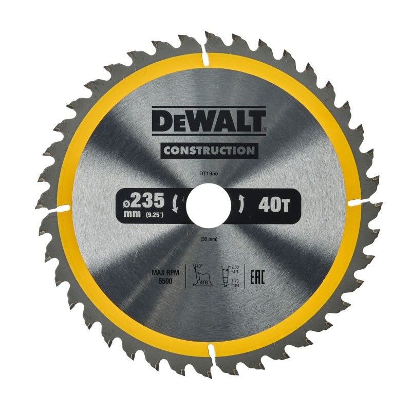 Lame de scie circulaire DEWALT DT1955-QZ 235x30mm... | LG Motoculture