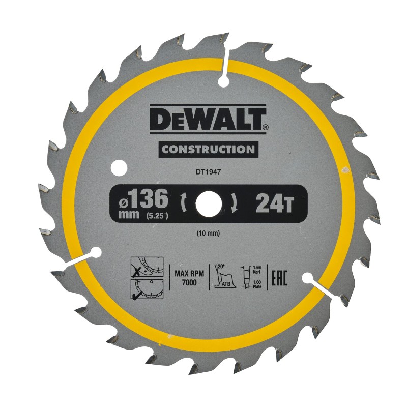Lame de scie circulaire DEWALT DT1947-QZ 136x10mm... | LG Motoculture