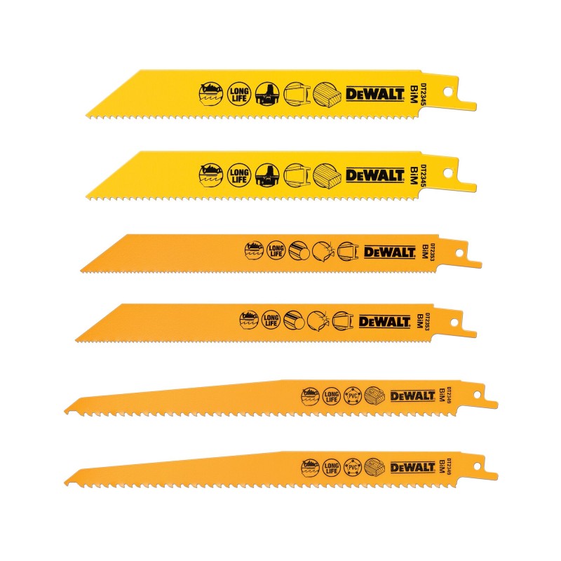 Coffret de 6 lames pour scie sabre DEWALT... | LG Motoculture