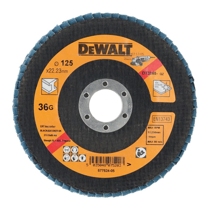 Disque à lamelles DEWALT DT3265-QZ - Grain 36 Ø 125mm | LG Motoculture