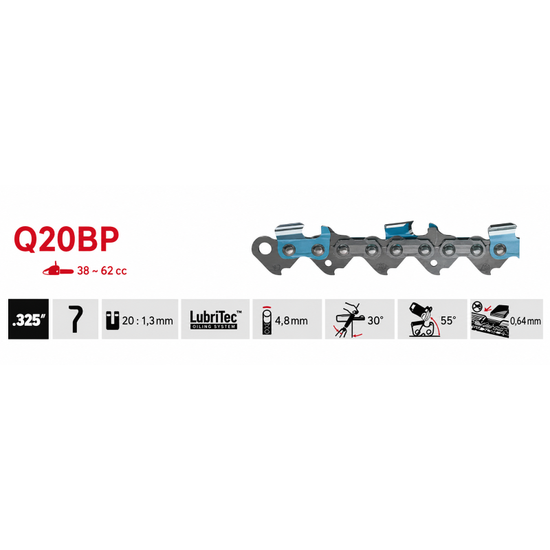 Chaîne Oregon Q20BP072E .325 1,3 mm 72 maillons | LG Motoculture