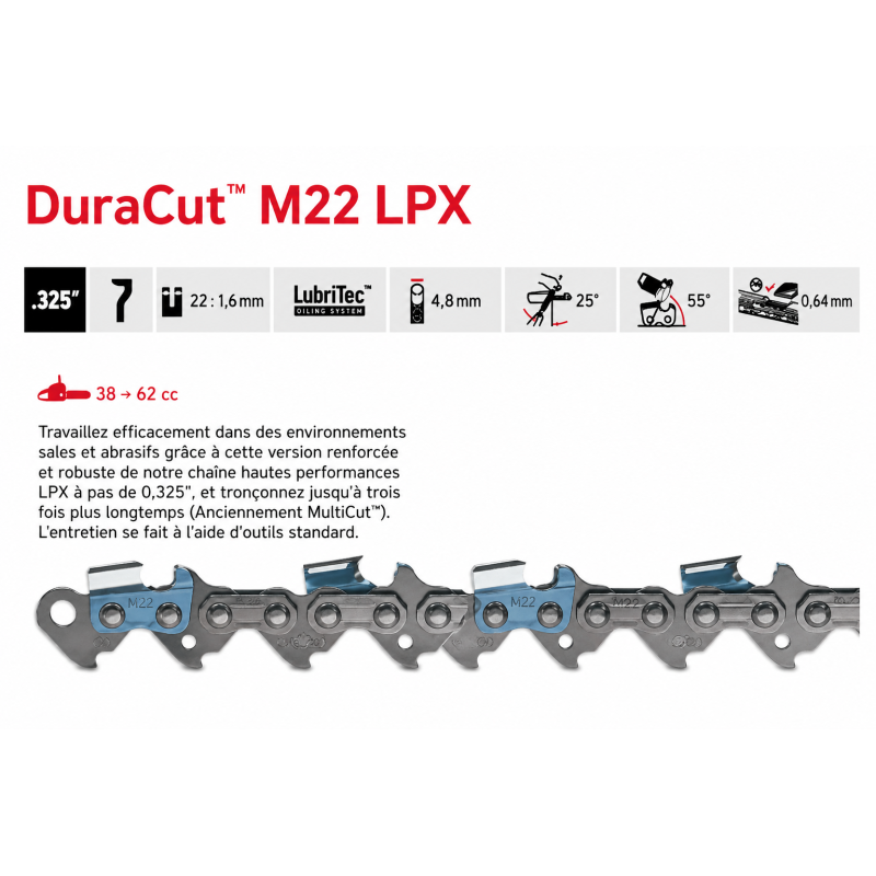 Chaîne de tronçonneuse Oregon M22LPX067E .325 67 maillons | LG Motoculture