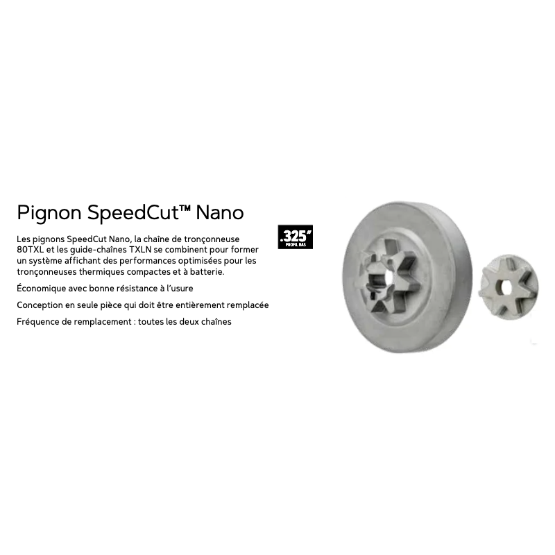Pignon Oregon SpeedCut Nano 629322 .325" 7 dents | LG Motoculture