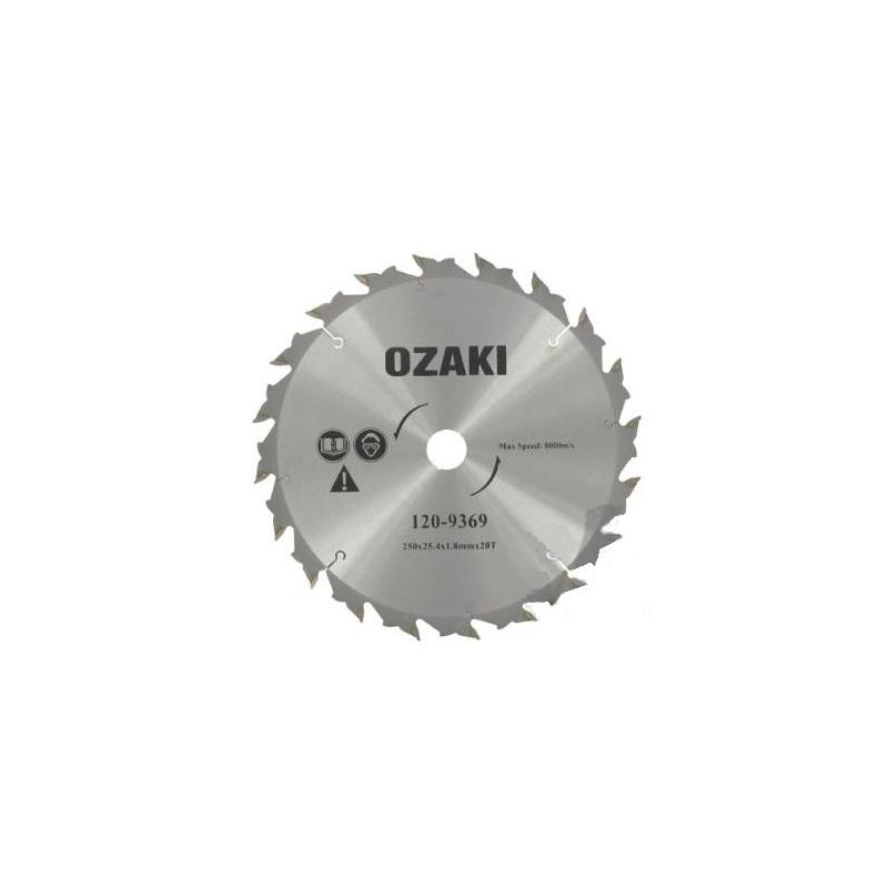 Lame 20 dents à pointe carbure 250x1.8mm alésage 25.4mm pour débroussailleuse. de chez   au prix de  22,09 €