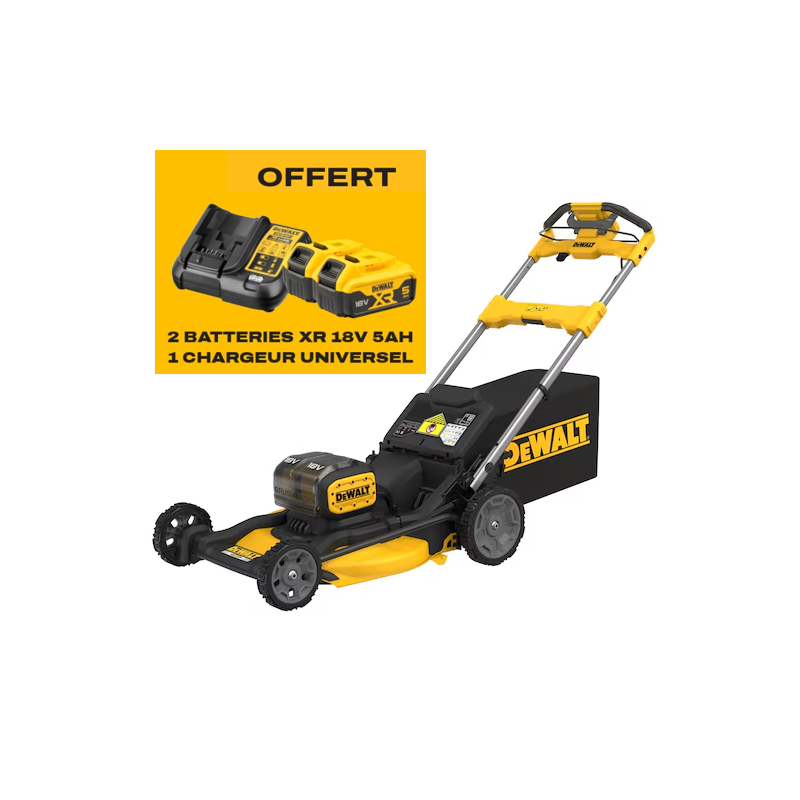 Pack Tondeuse DEWALT 53 cm Autopropulsée 2x5Ah