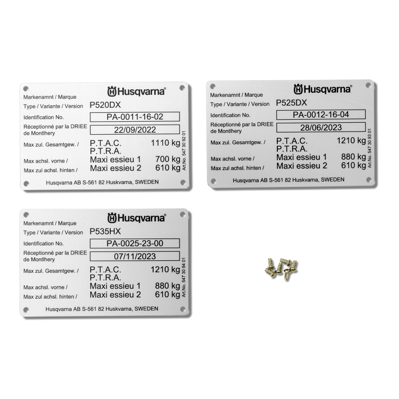 Plaque de tare Husqvarna 534210901 | LG Motoculture