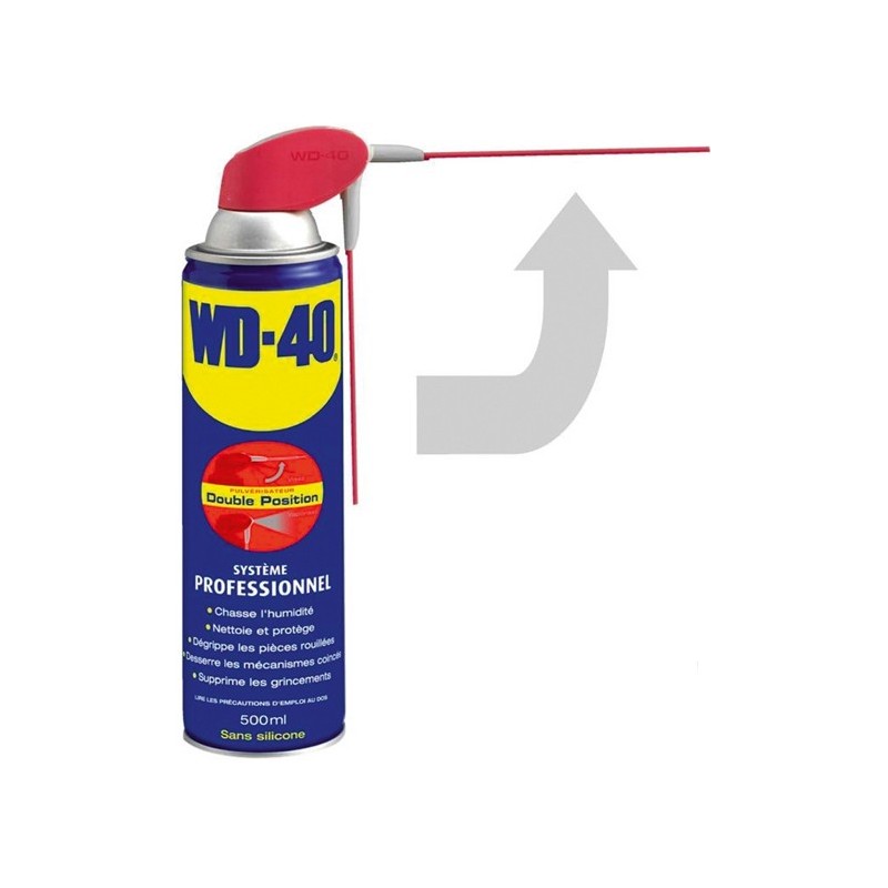 Spray multi fonction WD-40 500ML avec nez inclinable à 90 °.