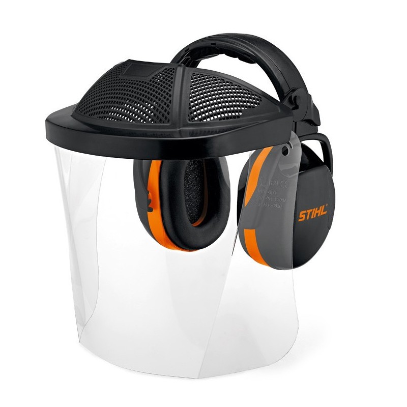 Visière intégrale courte avec écran en plastique Avec protection du front et coquilles anti-bruit