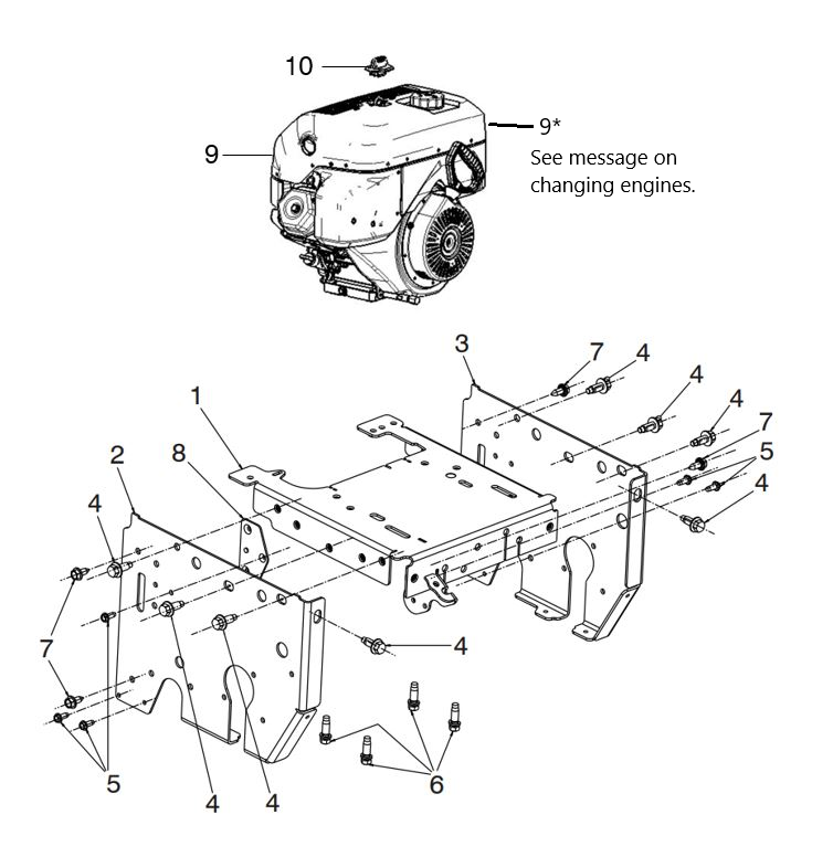 CHÂSSIS, MOTEUR ET POULIES