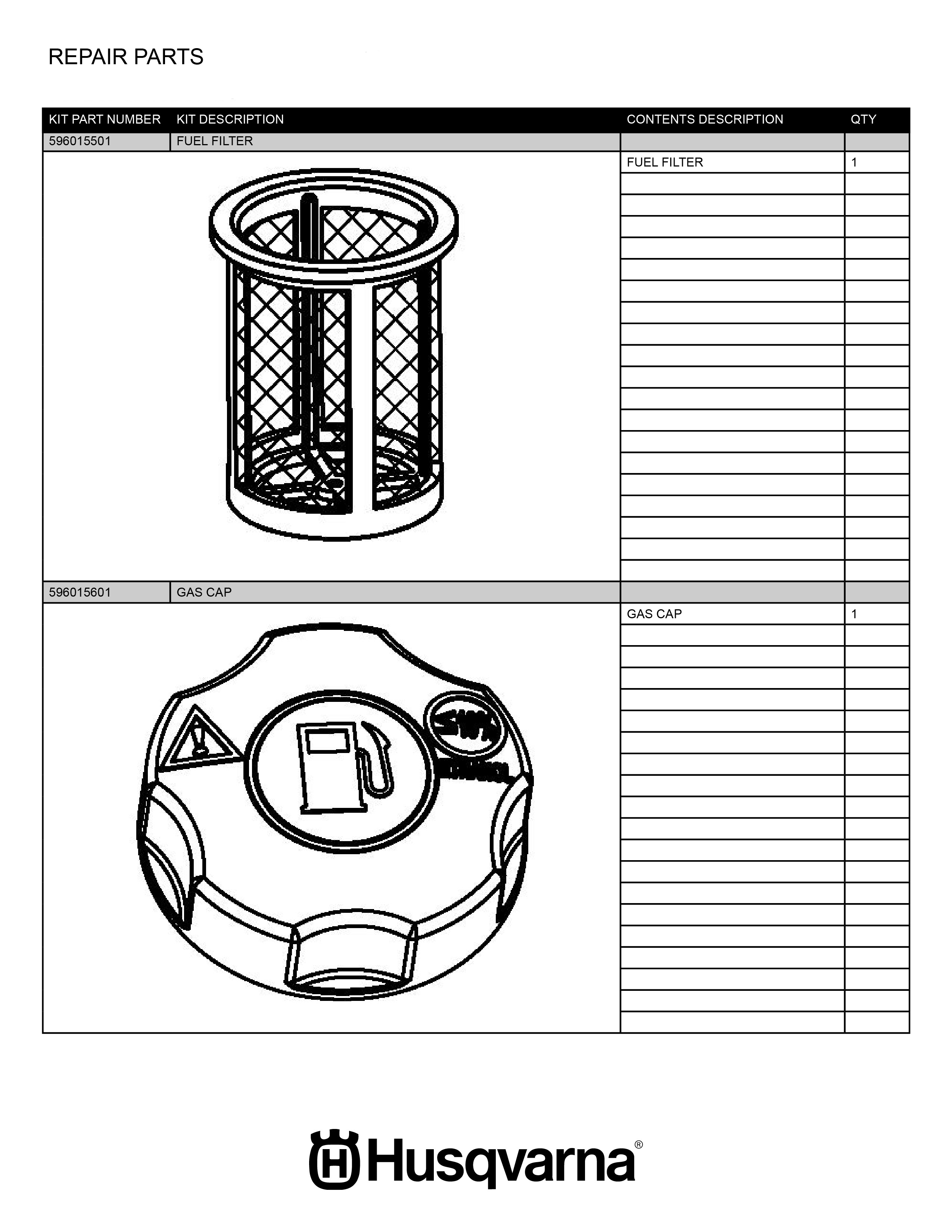 FUEL TANK PARTS