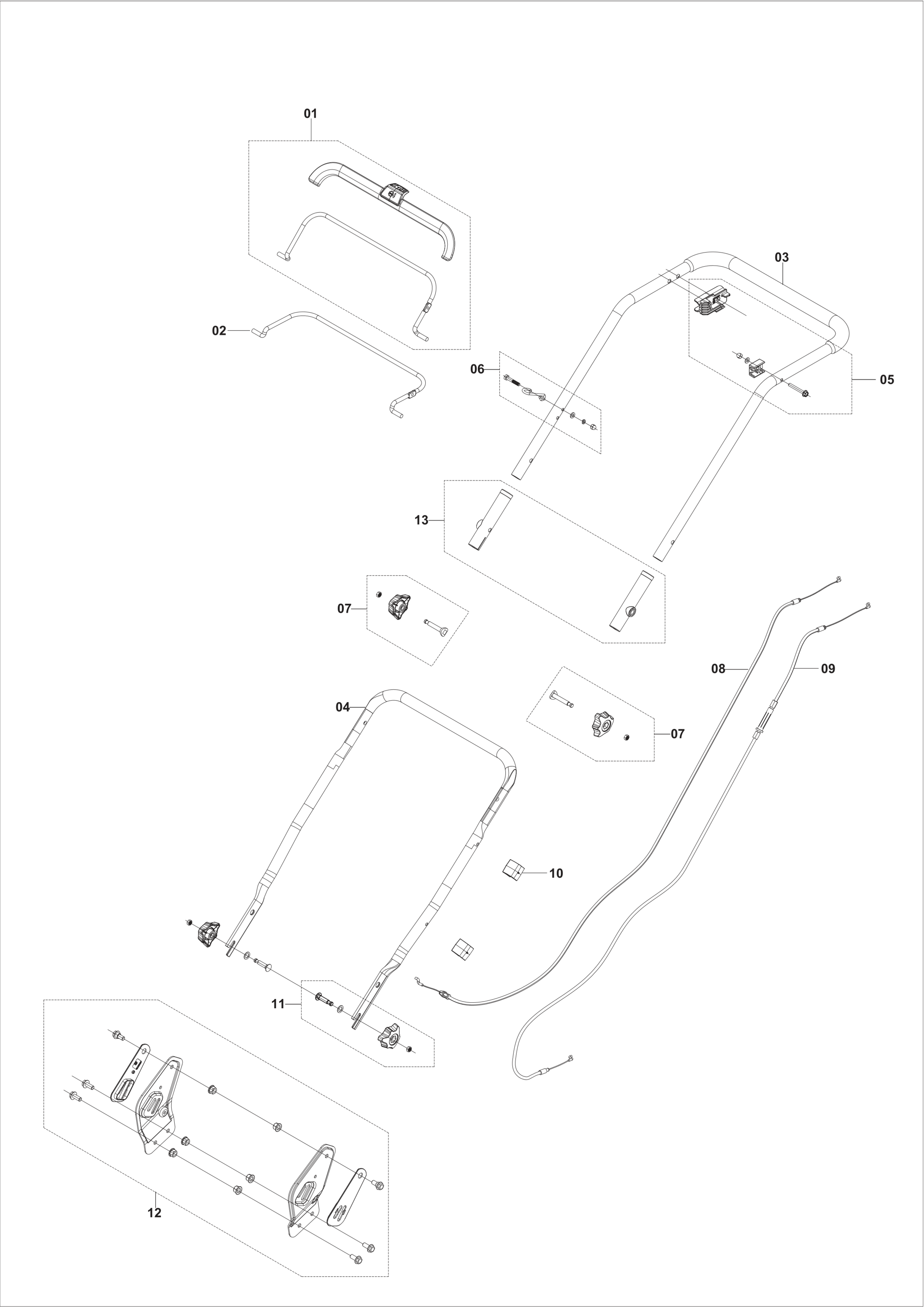 Tondeuses à gazon  husqvarna LC140SP — POIGNÉE