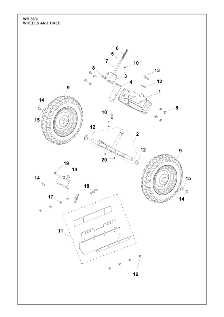 Tondeuse à batterie HUSQVARNA ASPIRE LC34-P4A NUE — ROUES ET PNEUS